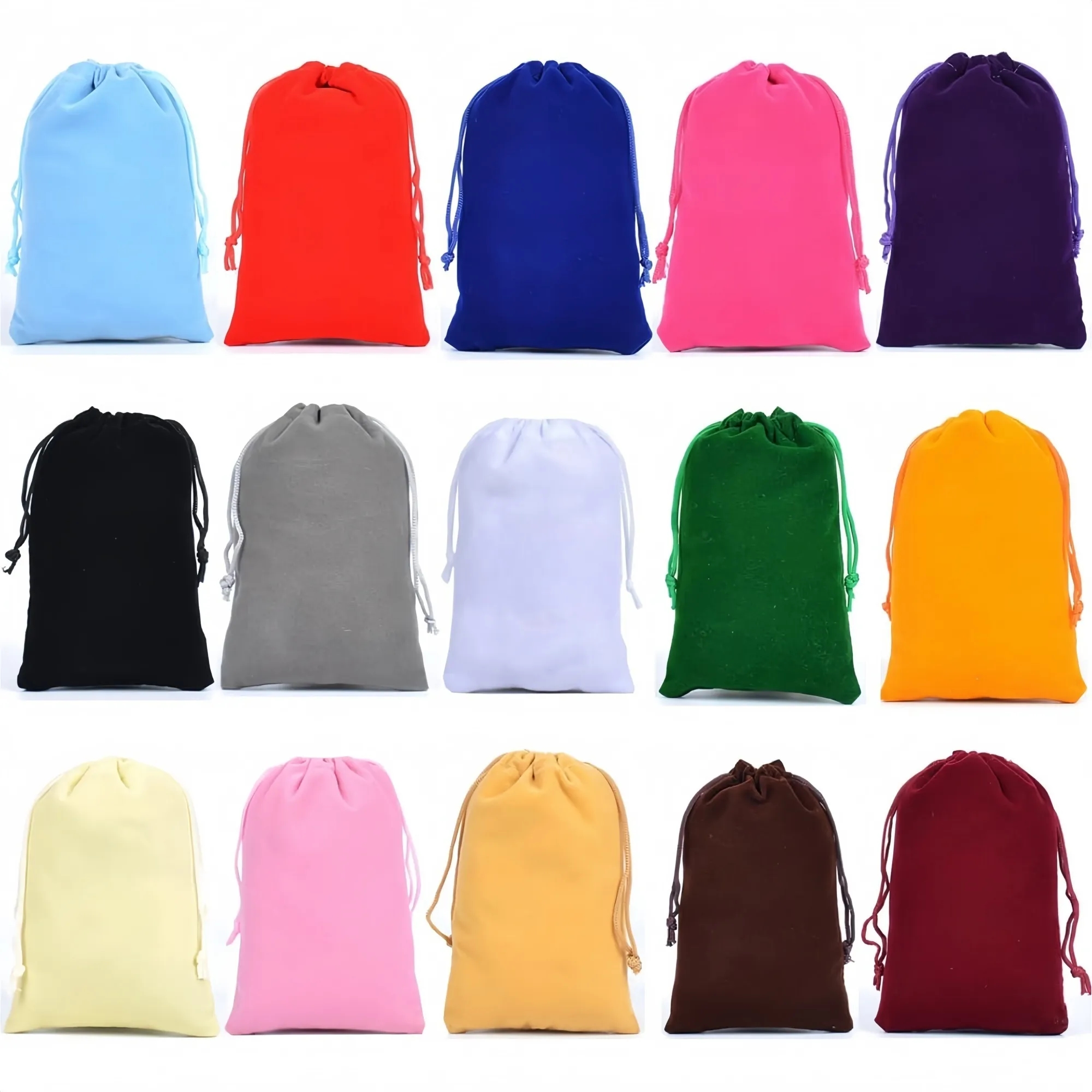 Full Color Soft Velvet Drawstring Pouch for Jewelry 5