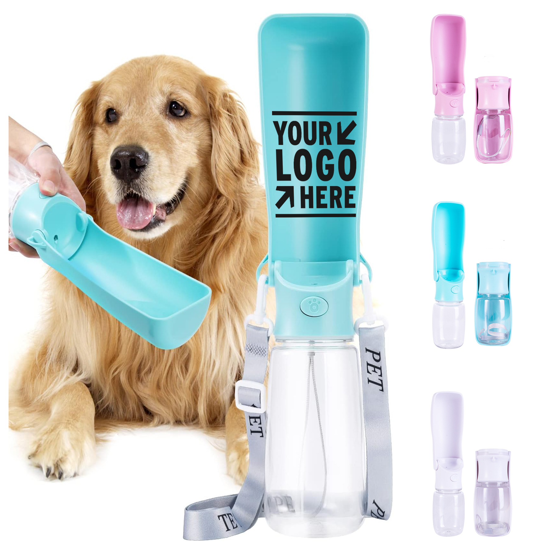 19 OZ BPA Free Double Leak Proof Rugged Dishwasher Safe Foldable Portable Dog Pet Water Bottle 2