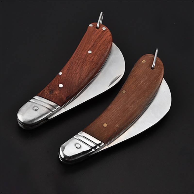 Stainless Steel Folding Pocket Knife with Wooden Handle 3