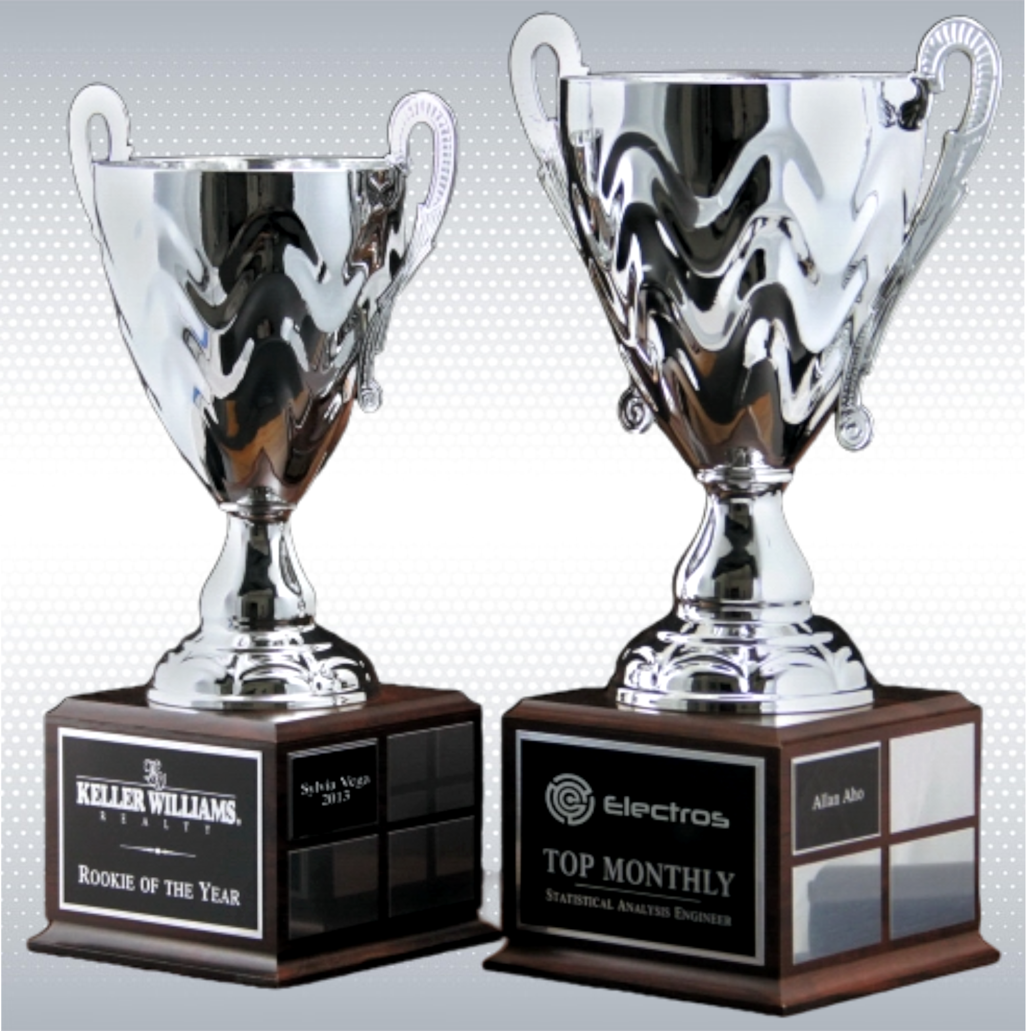 Wave Perpetual Silver Cup Trophy Award w/Perpetual Base 6