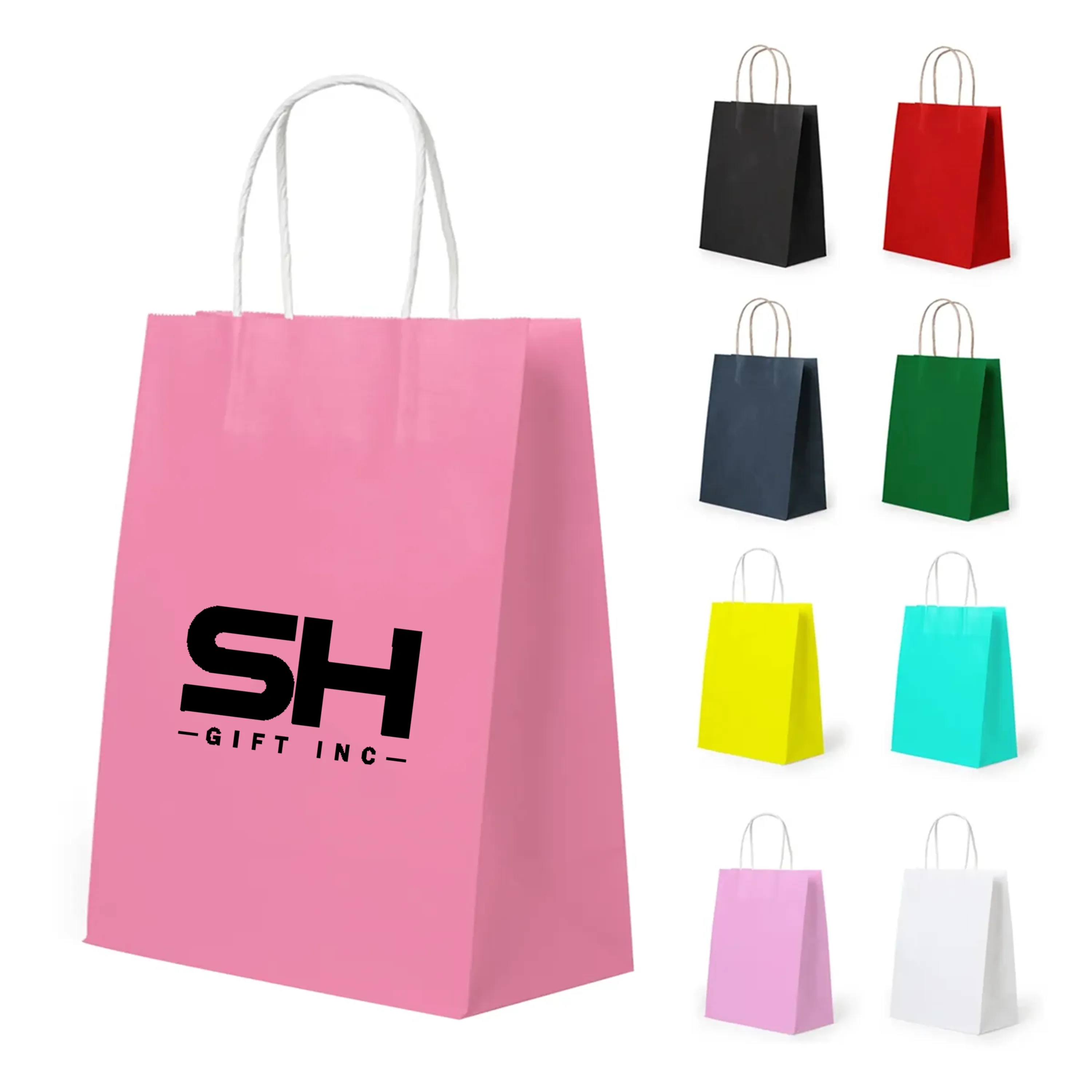 Kraft Paper Gift Bag W/ Cotton Rope Handles 6