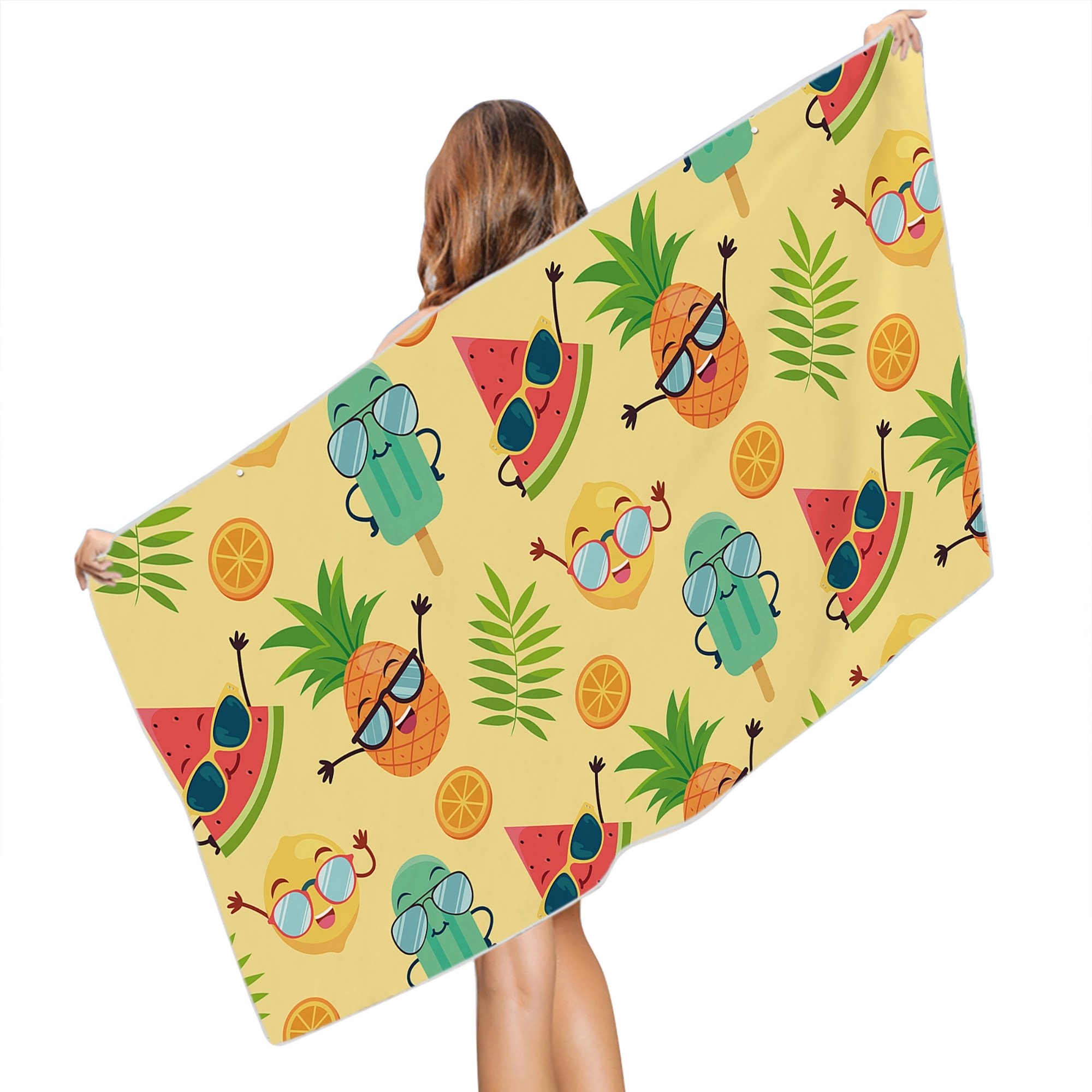 MOQ 50pcs Cute Tropical Fruit  Microfiber Beach Towel 3