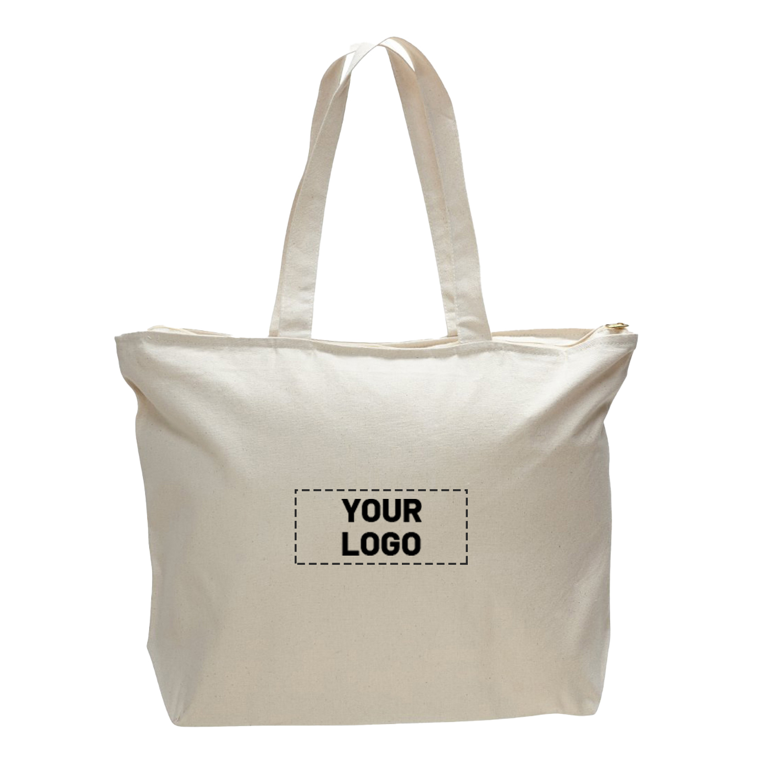 Cotton Canvas Zipper Tote Bag, custom tote bag with logo imprint 3