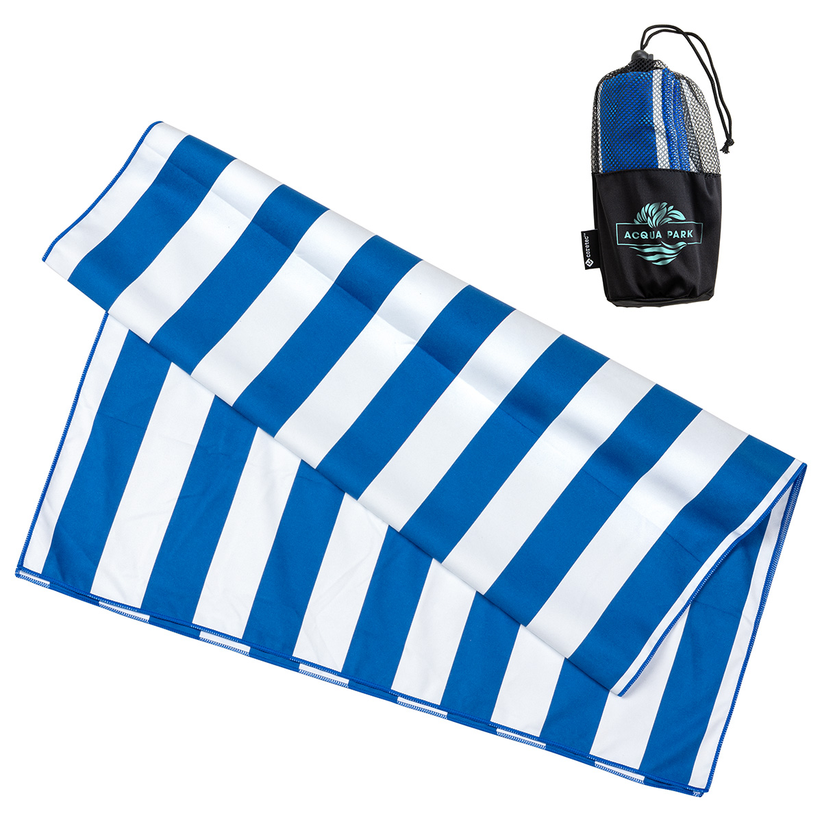 Sandpiper 30" x 60" Striped Microfiber Beach Towel with Net Carrying Pouch 7