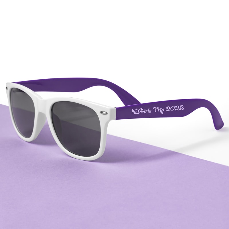 Custom White Frame Plastic Sunglasses 2