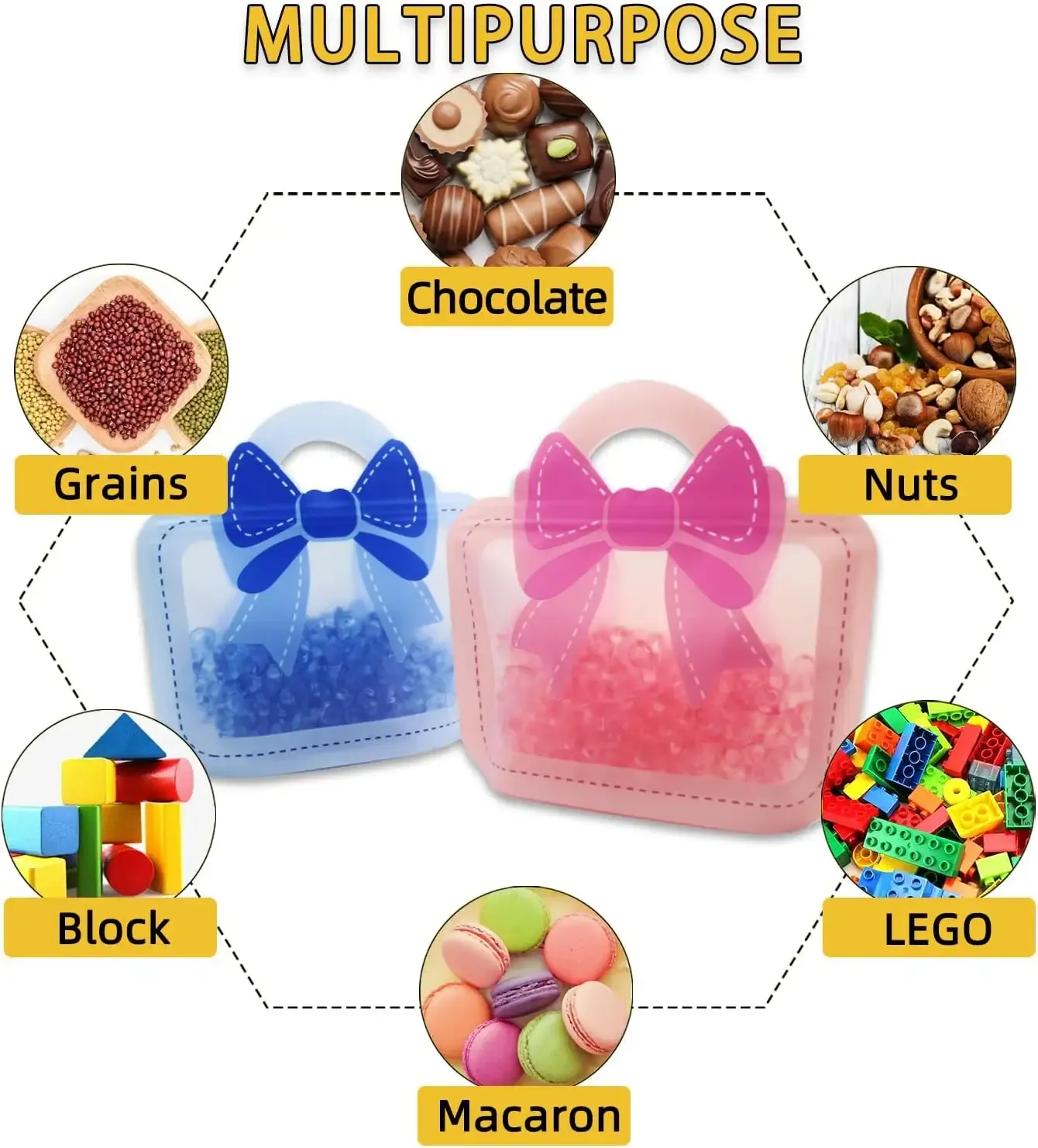 Bow portable packaging baked cookies and snacks sealed bag 8