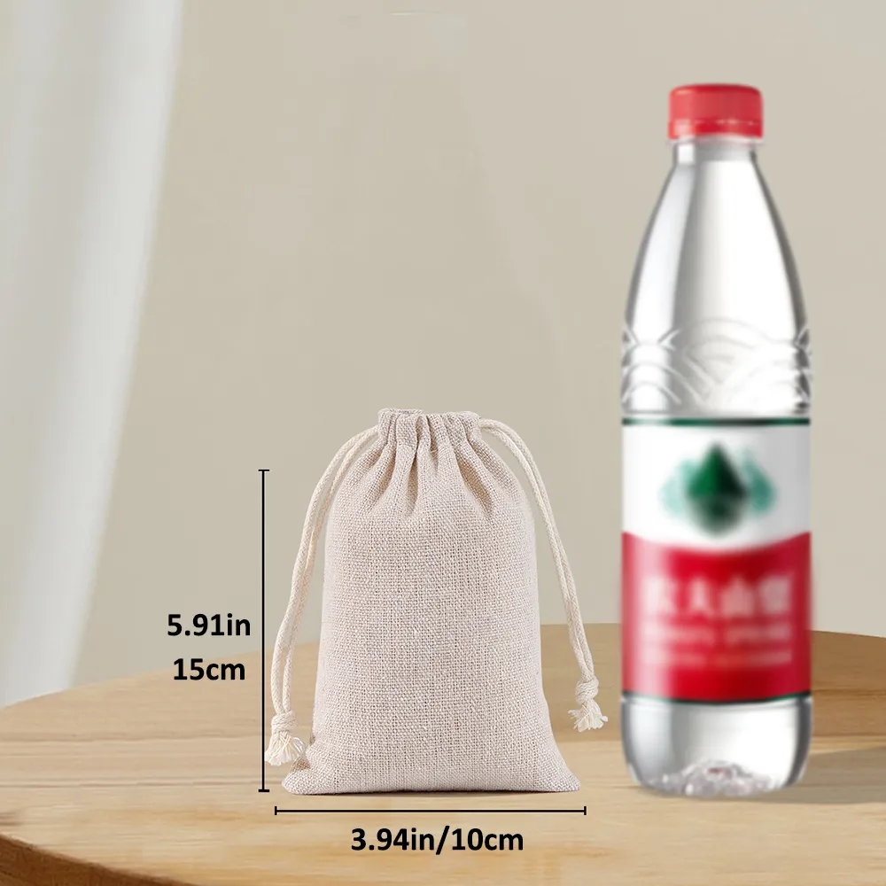 Muslin Cotton Drawstring Bags Reusable Empty Gift Pouch 15