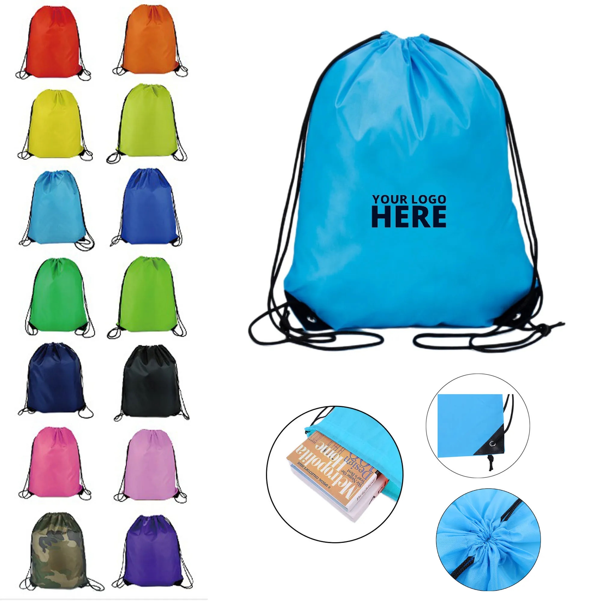 210D Polyester Drawstring Bag 12