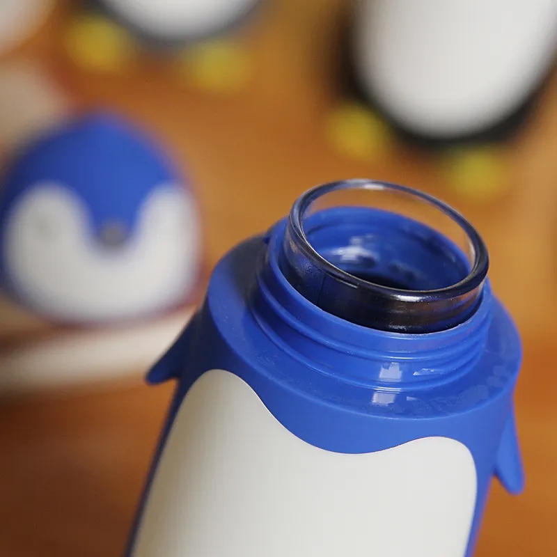 Cute Penguin portable double insulated glass cup 4