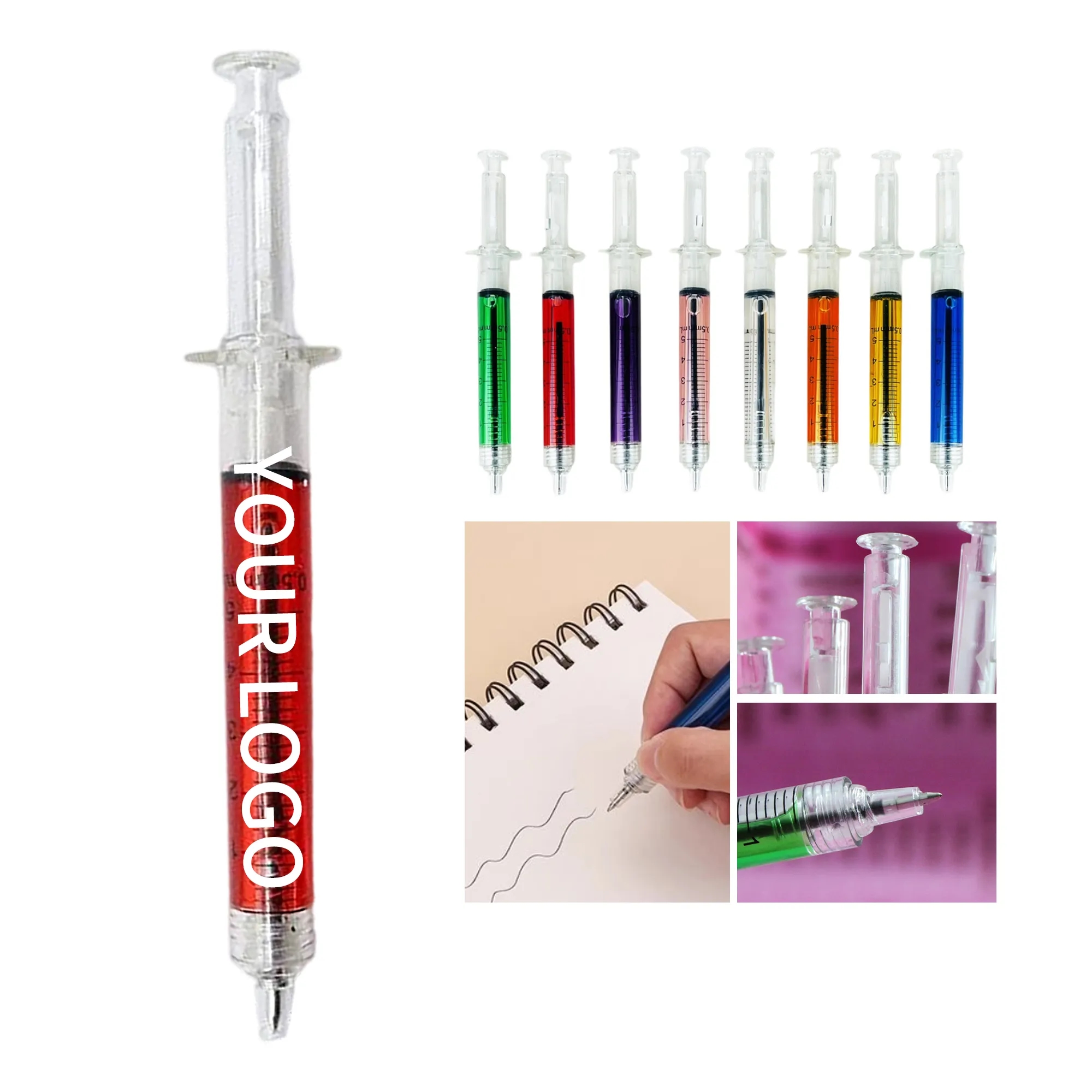 Syringe Shaped Ballpoint Pen Plastic 5.4 Inch 7