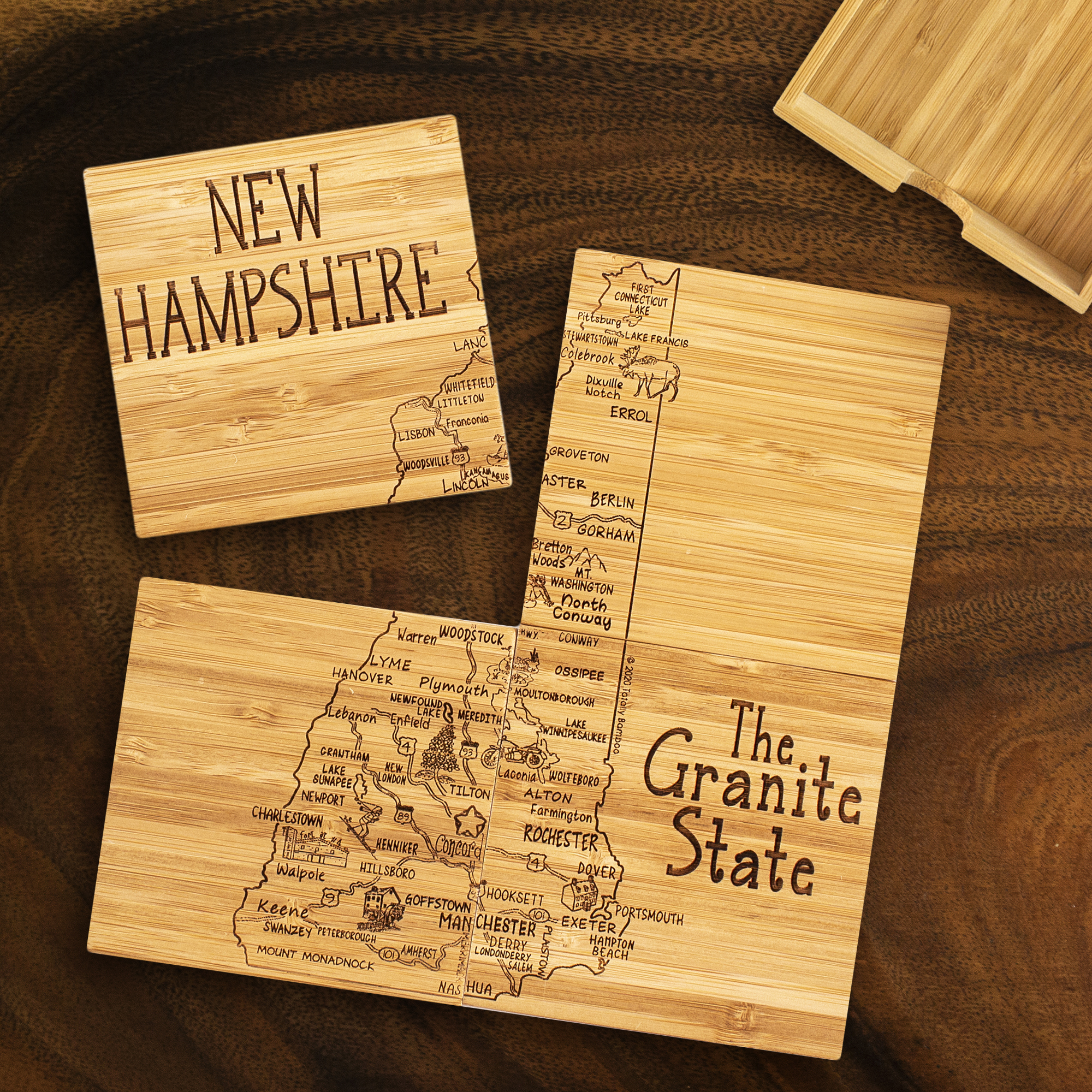 New Hampshire Puzzle Coaster Set 4