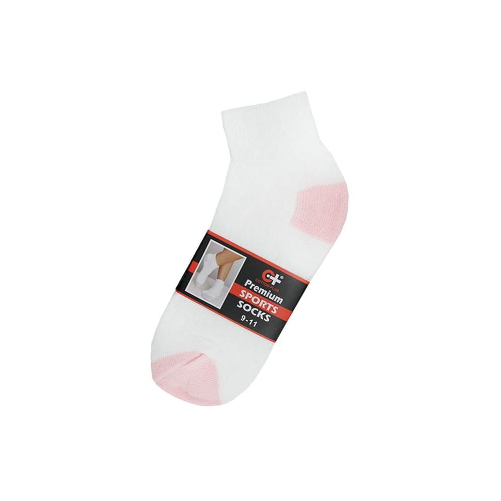 Women's Ankle Socks - White Pink Size 9-11 2