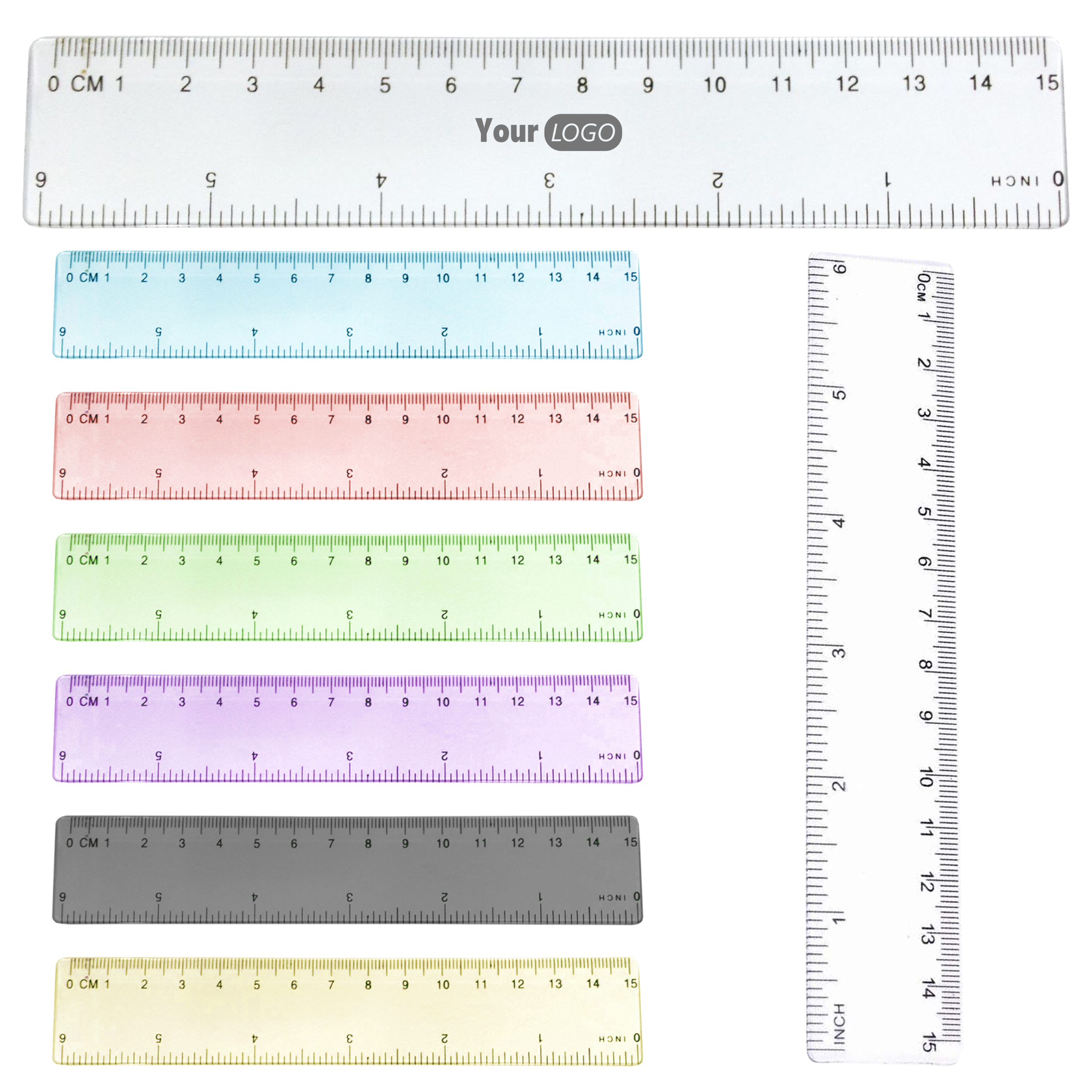 Plastic Transparent Solid Color Ruler 6