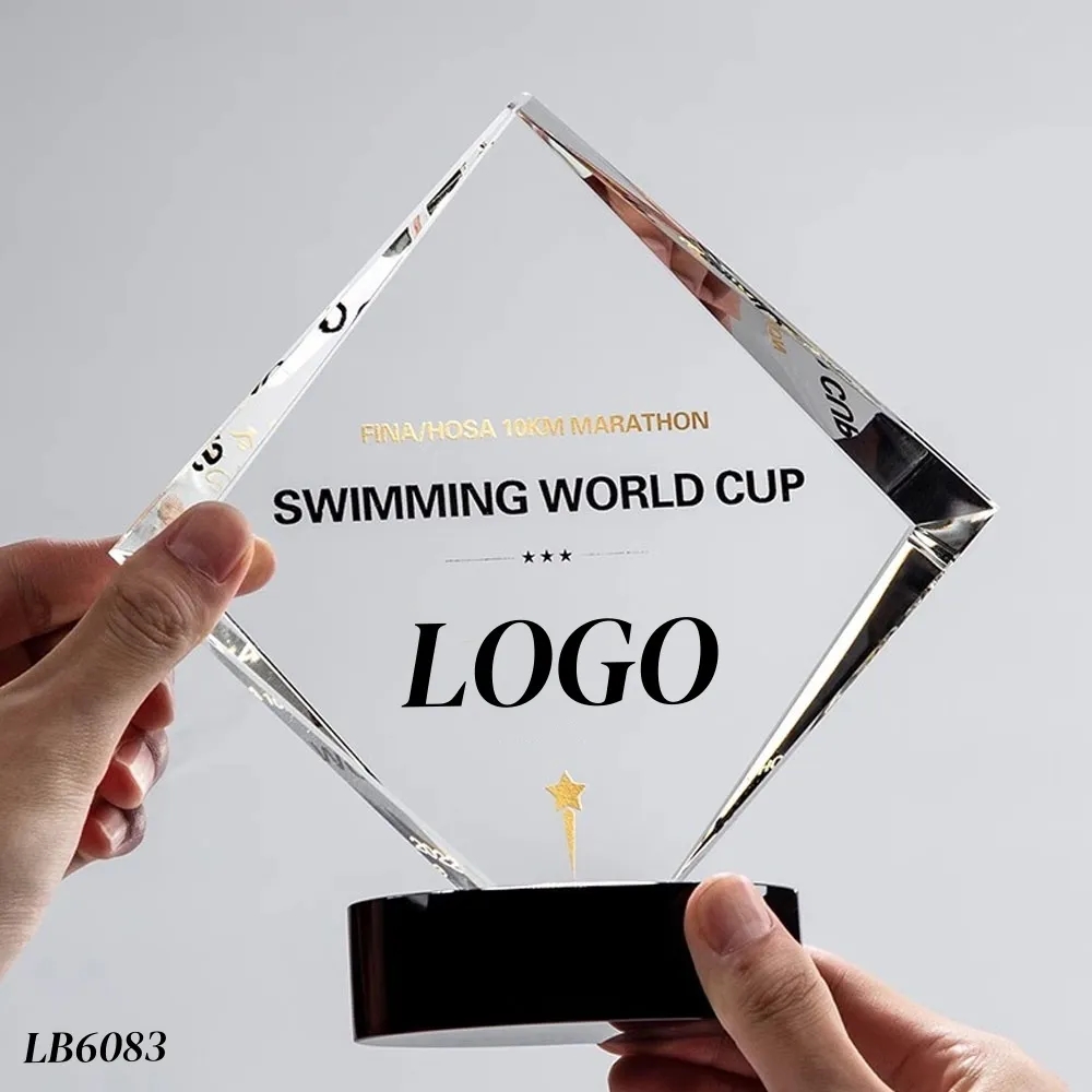 Engraved Crystal Trophy Award Custom 4