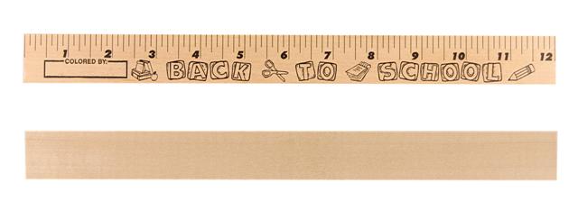 Back-to-School "U" Color Rulers - Natural wood finish 2