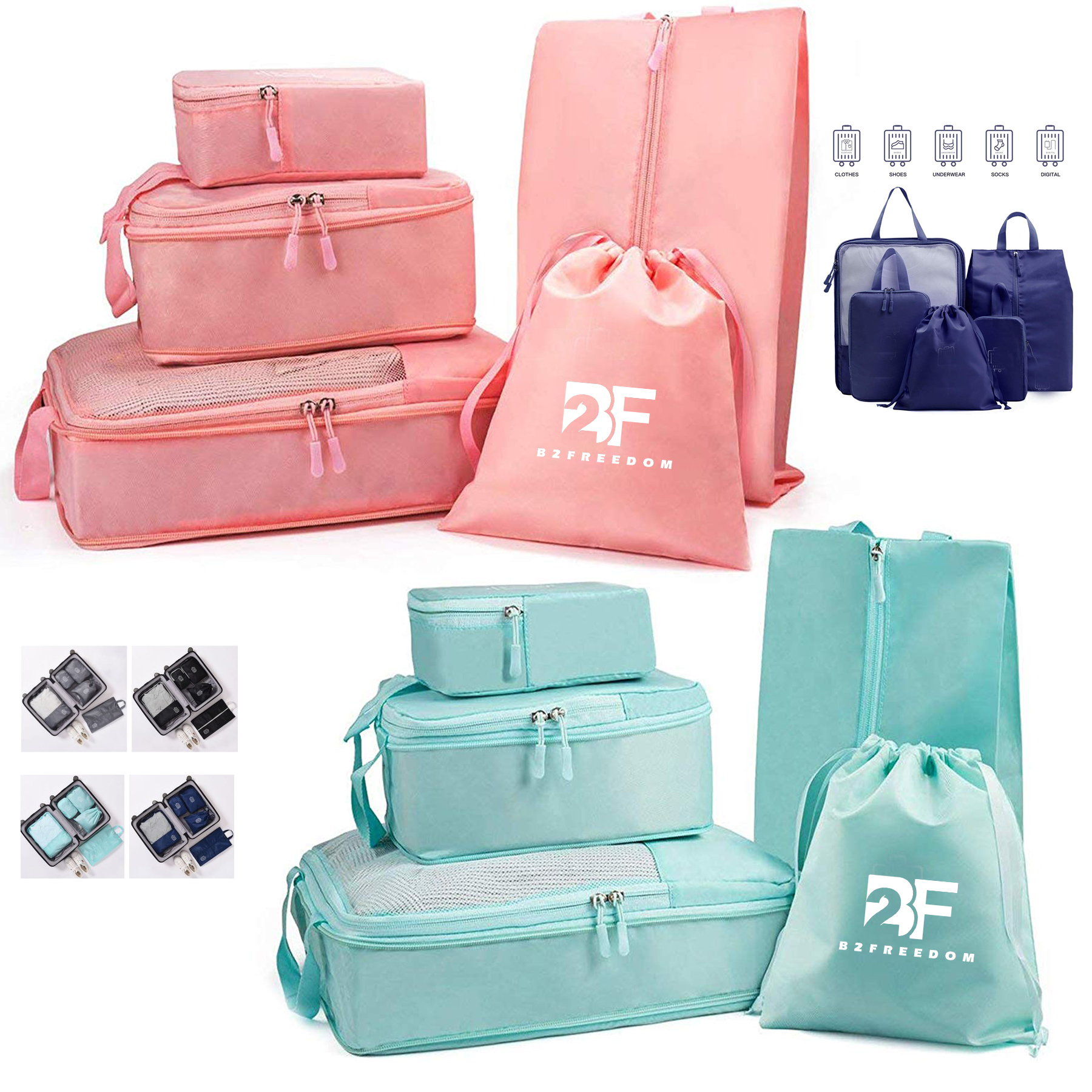 10 Piece Packing Cubes