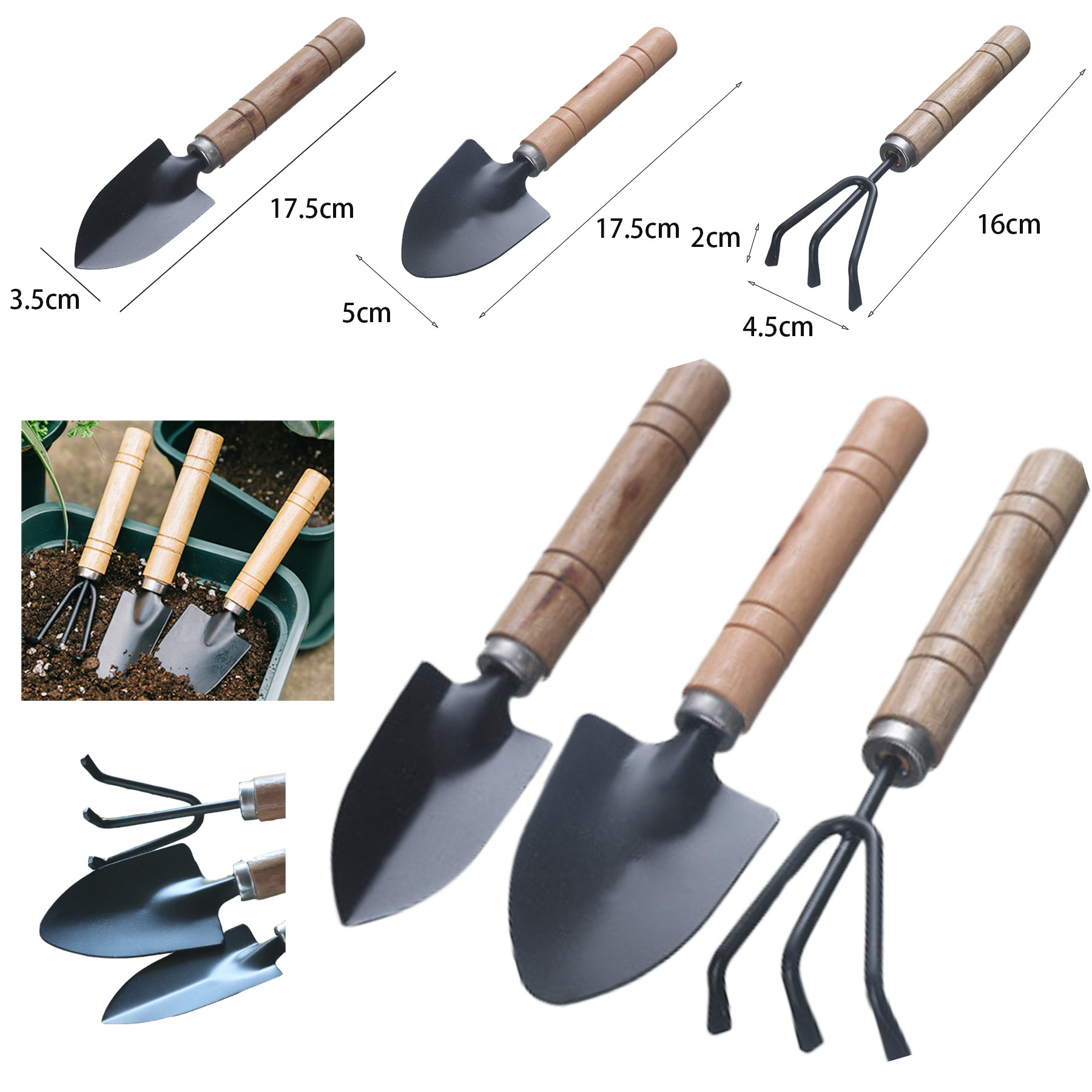 3 Pieces Mini Garden Tool Set 1