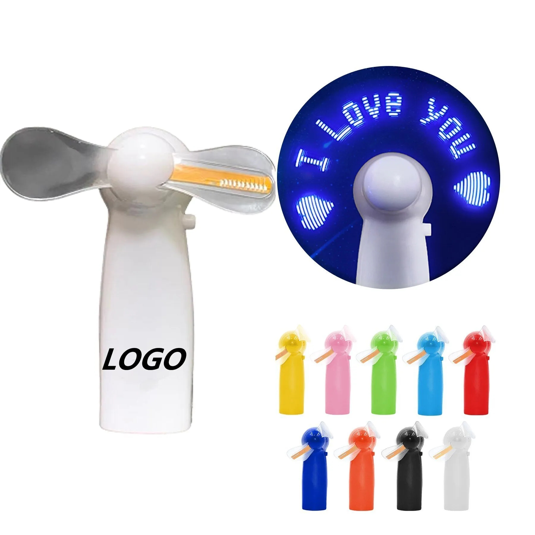 Handheld Fan With LED Custom Message 5