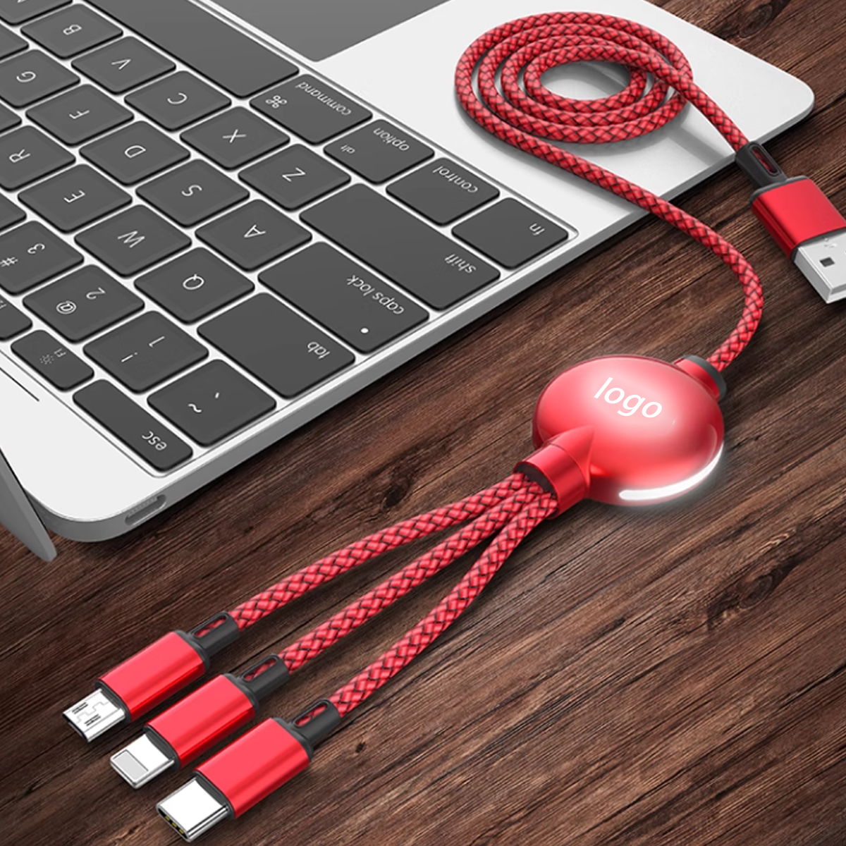 Illuminated Logo 3 in 1 Charging Cable 2