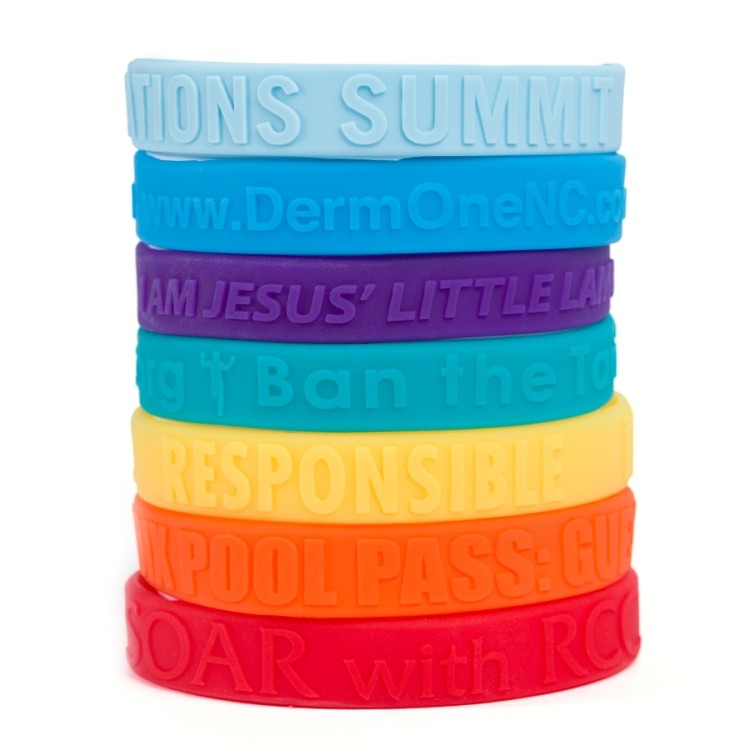 1" Embossed Silicone Wristband 2