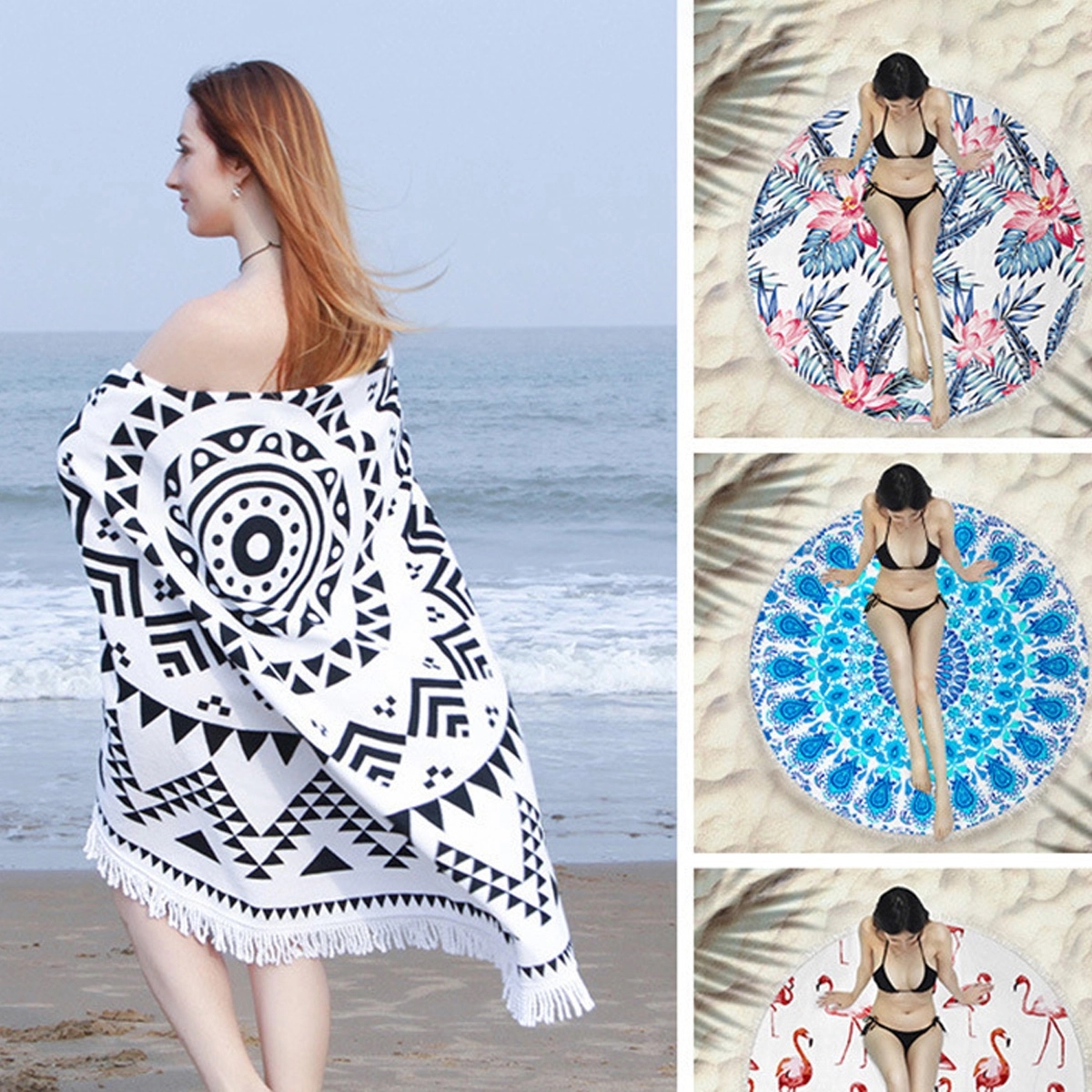 Custom Round Beach Towel 4