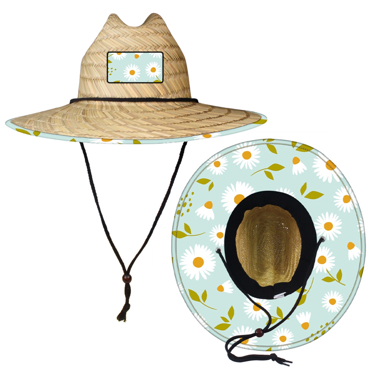 Lifeguard Hollow Straw Hat With Custom Patch 2