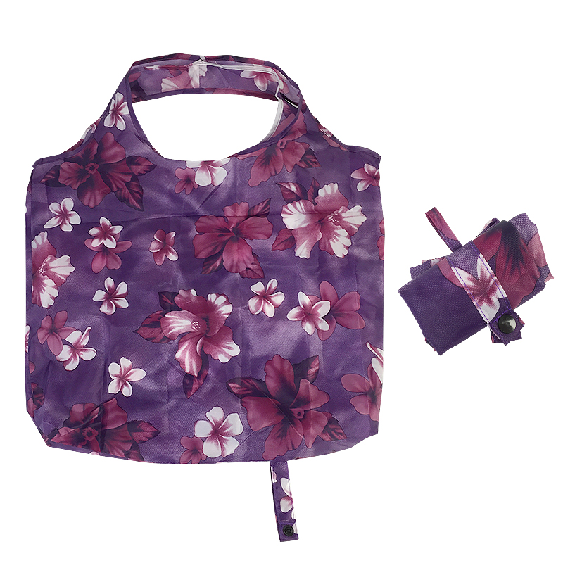 Reusable Supermarket Decorative Polyester Grocery Fordable Shopping Bag 4