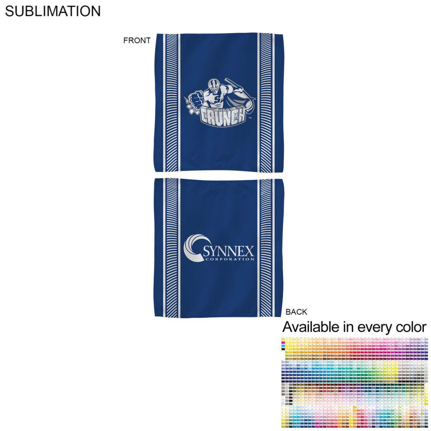 Colored Sublimated Rally, Skate Towels with Jersey stripes, 15x15, Sublimated Edge to Edge 2 sides 3