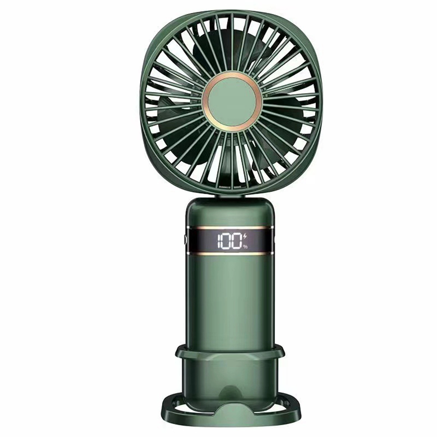 3000 mAh Digital Display Folding Fan with Phone Stand 7