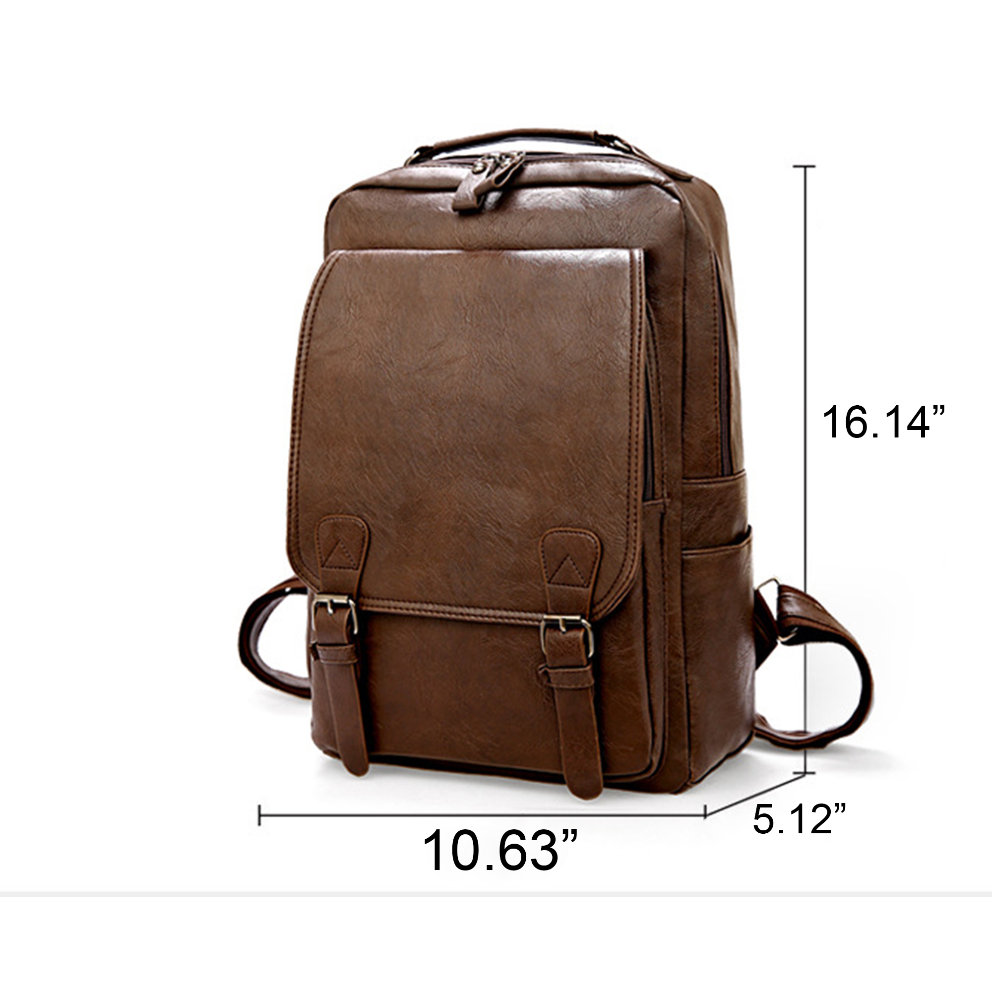 Sleek PU Leather Laptop Backpack for Business & Travel 1
