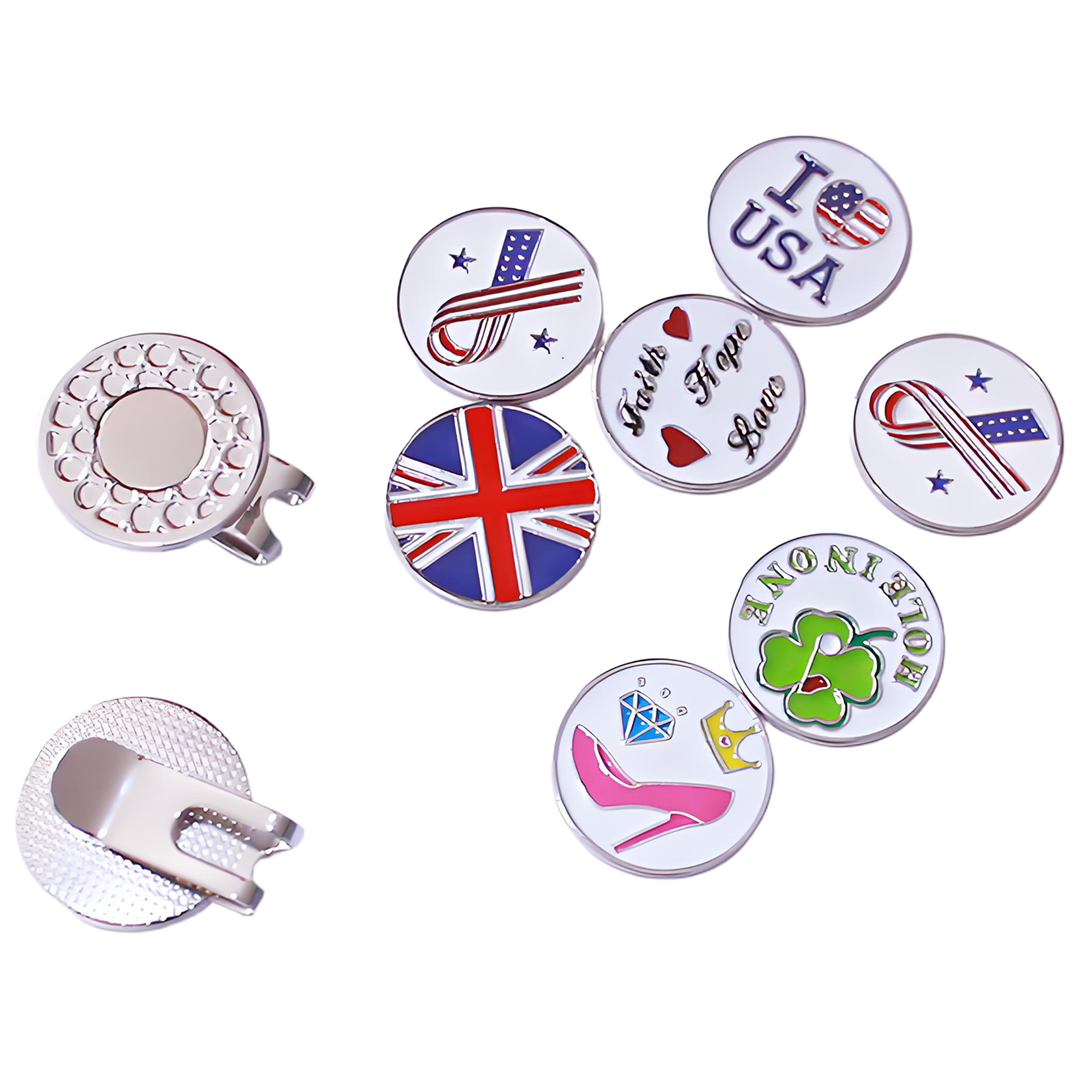 Golf Hat Clip with Magnetic Ball Marker and Customizable Small - Sized Logo, Ideal Gift for Golfers