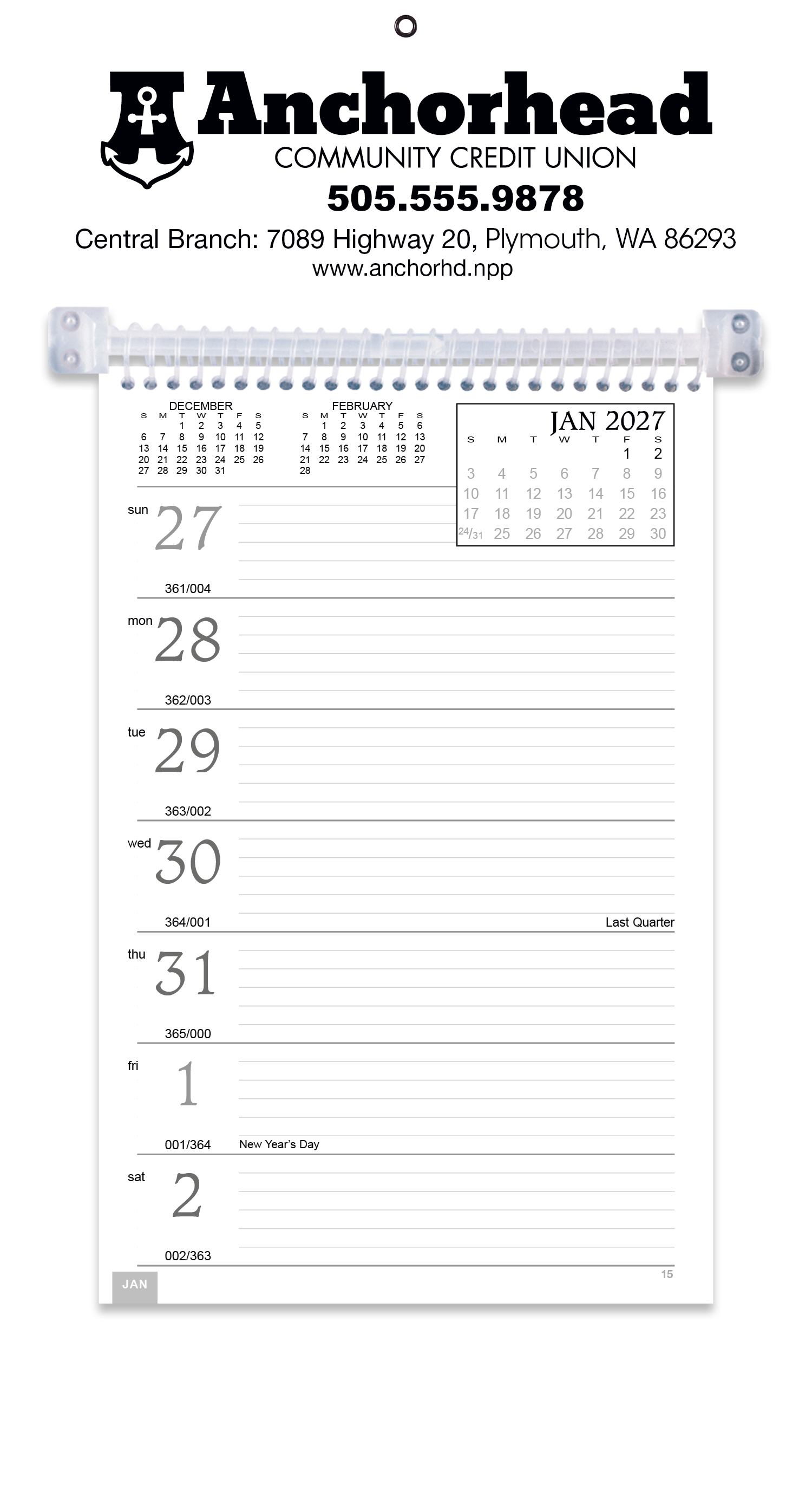Triumph® Calendars Weekly Memo Calendar 33