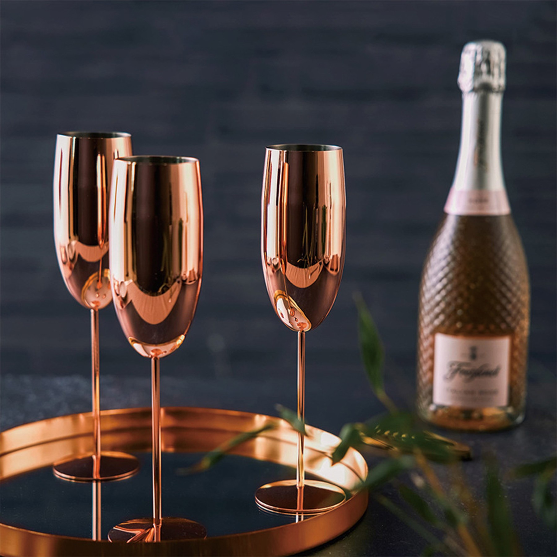 10 Oz Stainless Steel Champagne Glasses 5