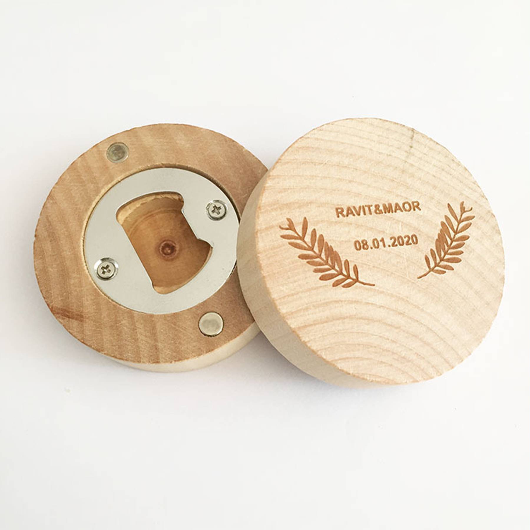 Wood Creative round bottle opener 7
