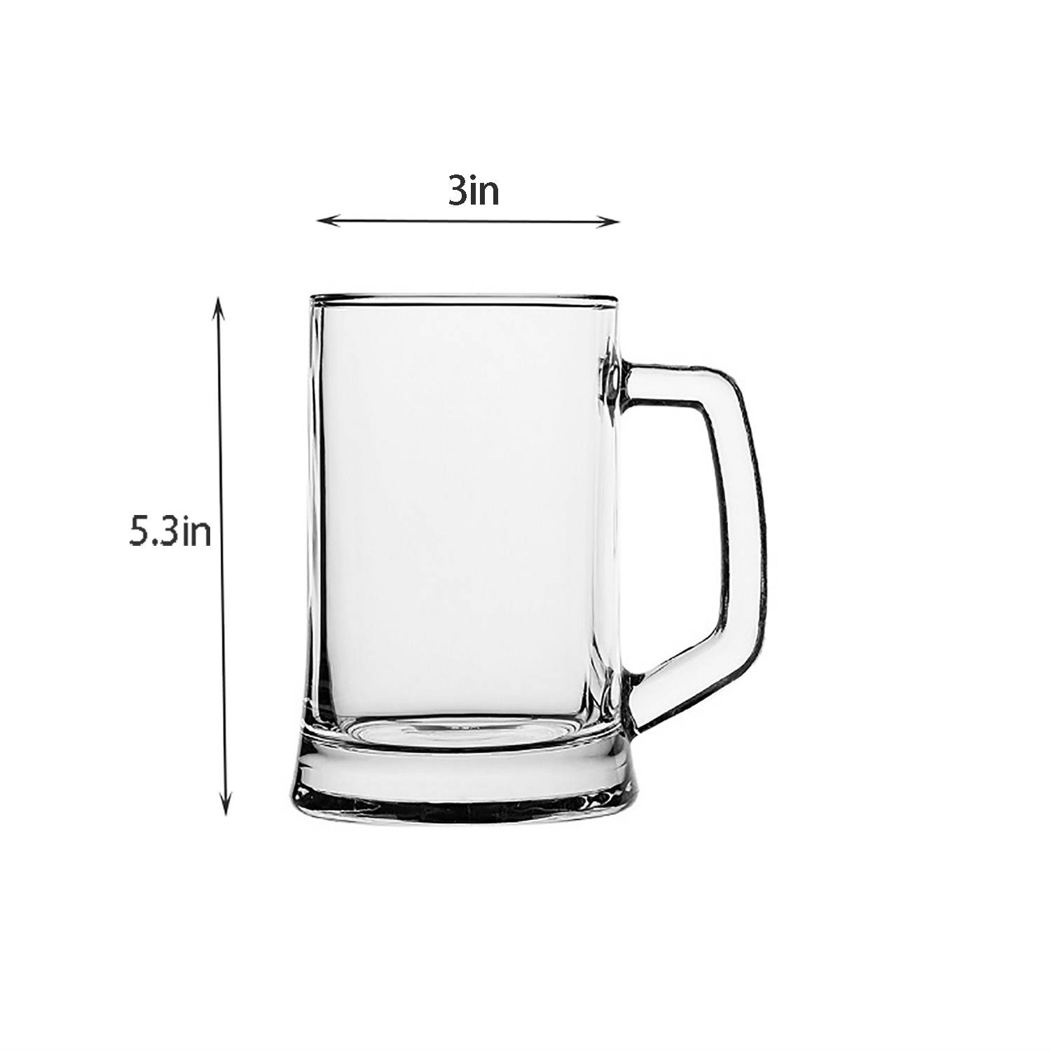 14oz Heavy Base Beer Glass Mug w/ Handle 6