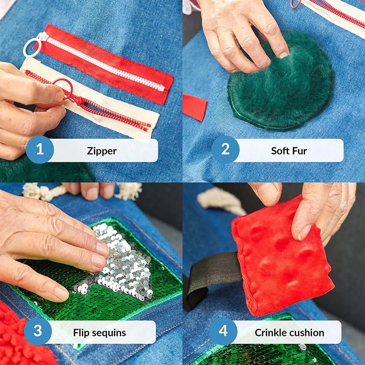 Unisex Multifunction Sensory Fidget Apron Blanket for Elders 2