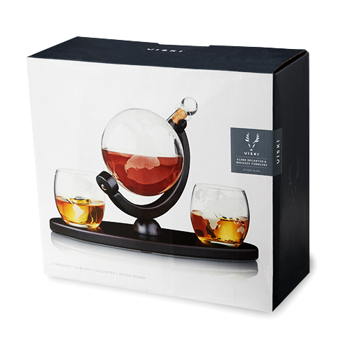 Viski® Globe Decanter & Whiskey Tumblers Set 7