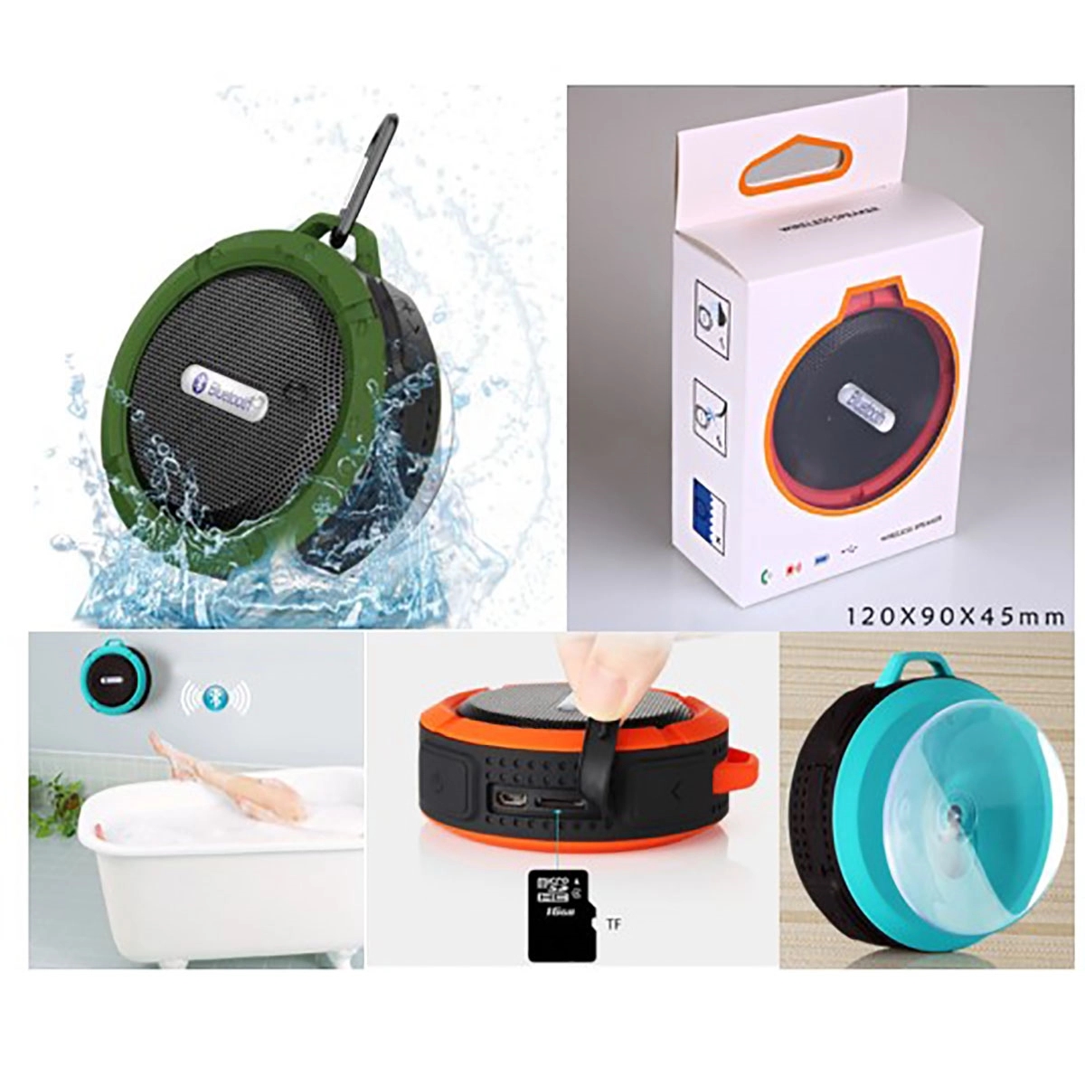 Outdoor Waterproof Bluetooth Speaker With Suction 1