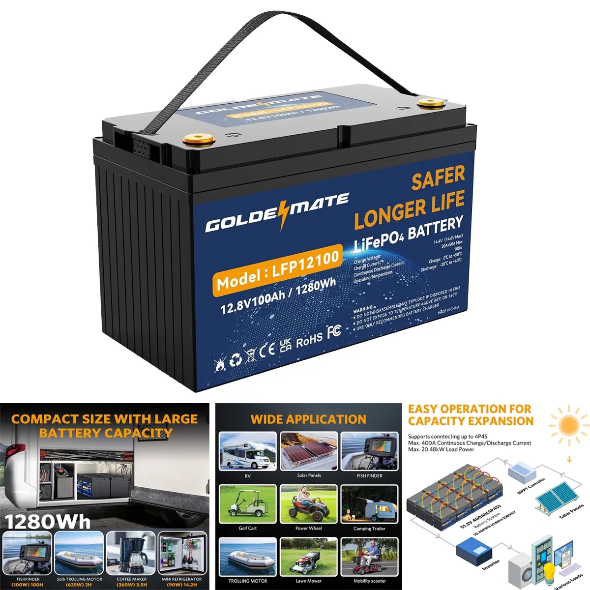 LiFePO4 Deep Cycle Rechargeable Lithium Battery 2