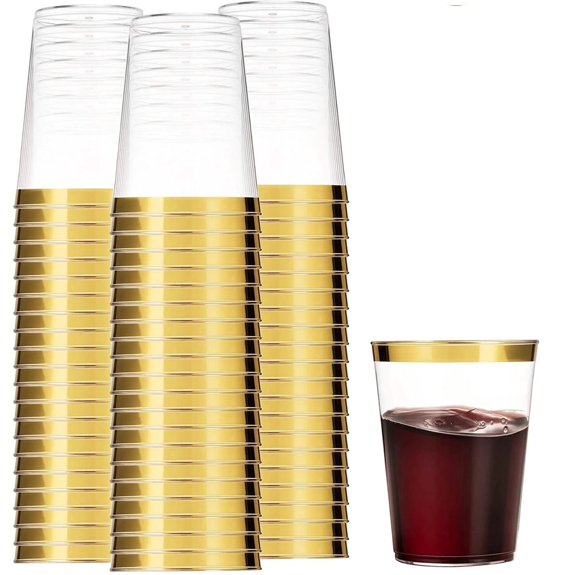12oz Plastic Cups With Gold Rim 3