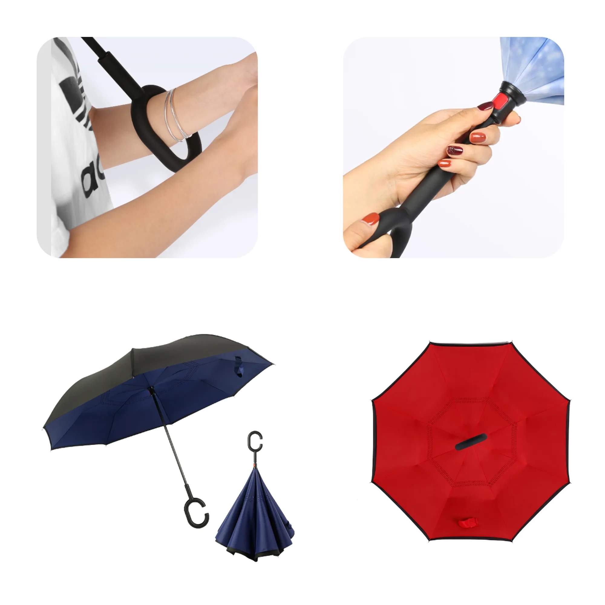 MOQ 50 PCS Hands Free Inverted Umbrella 2