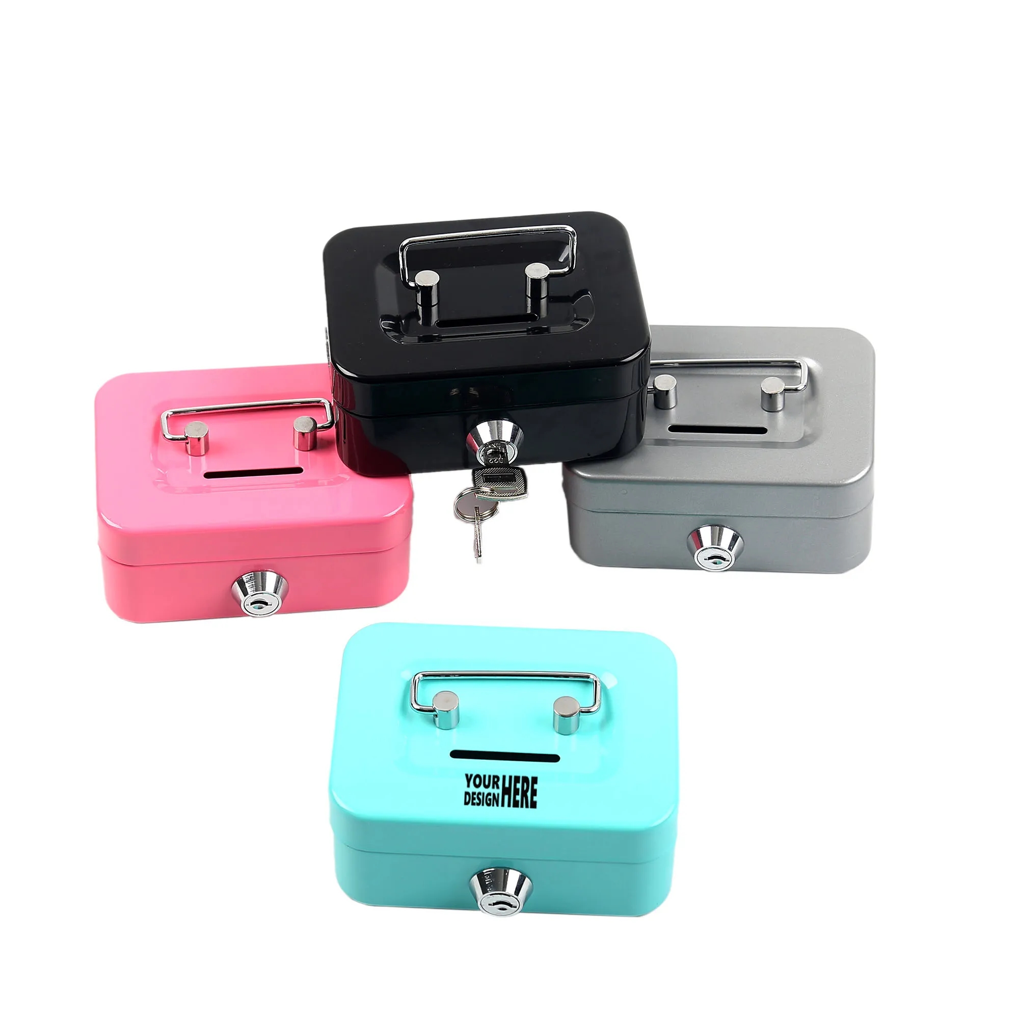 Metal Cash Box with Key 5