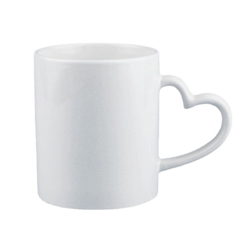Custom 11 OZ Blank Mugs With Heart shaped handle 3