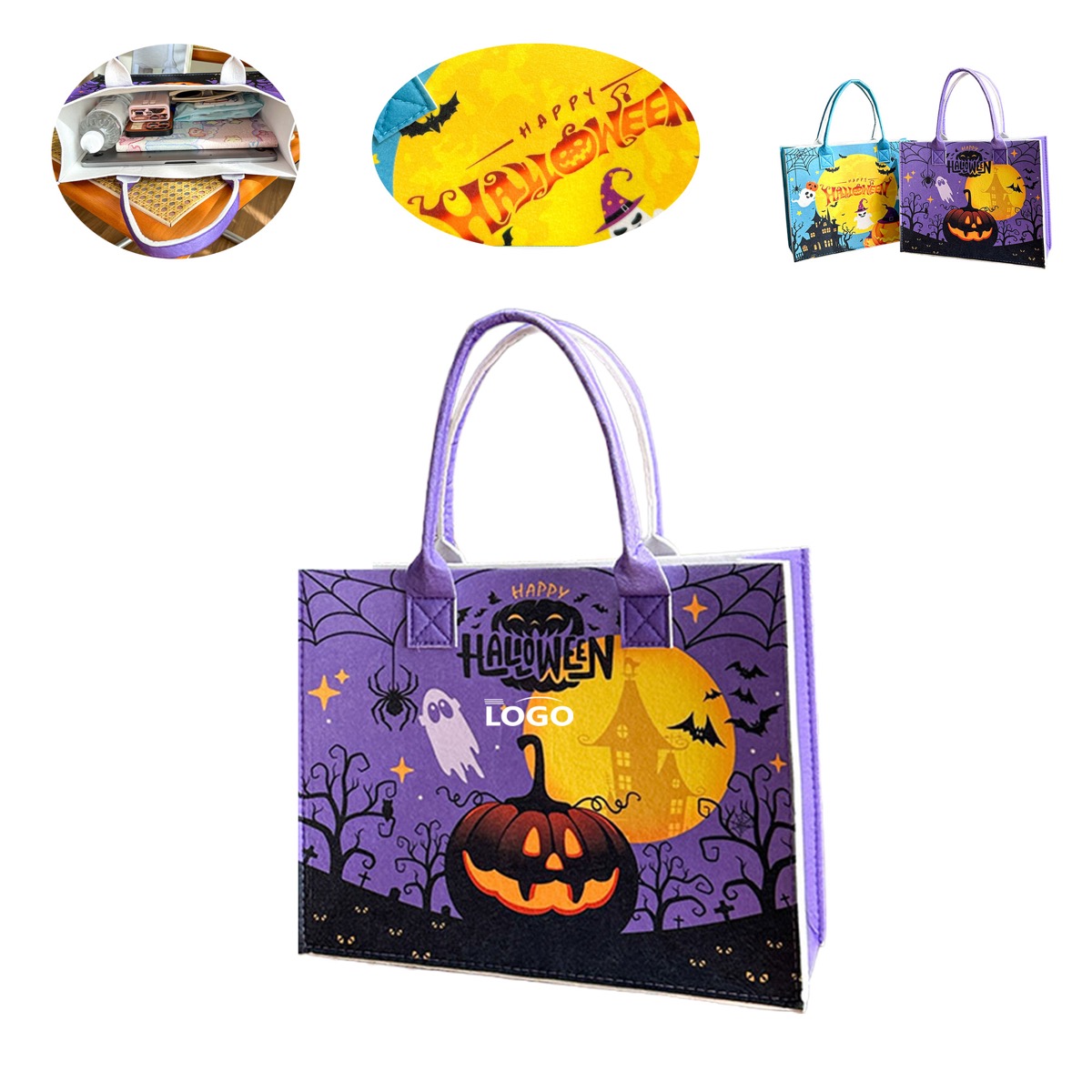 Halloween Themed Tote Bag, custom tote bag with logo imprint 3