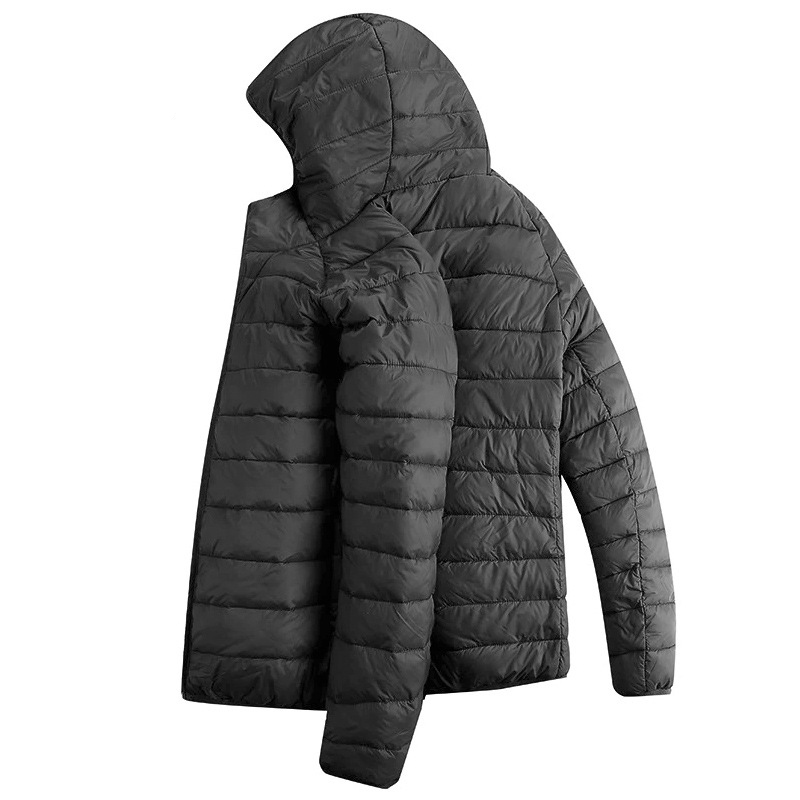 Men's Lightweight Water-Resistant Packable Hooded Puffer Jacket 12