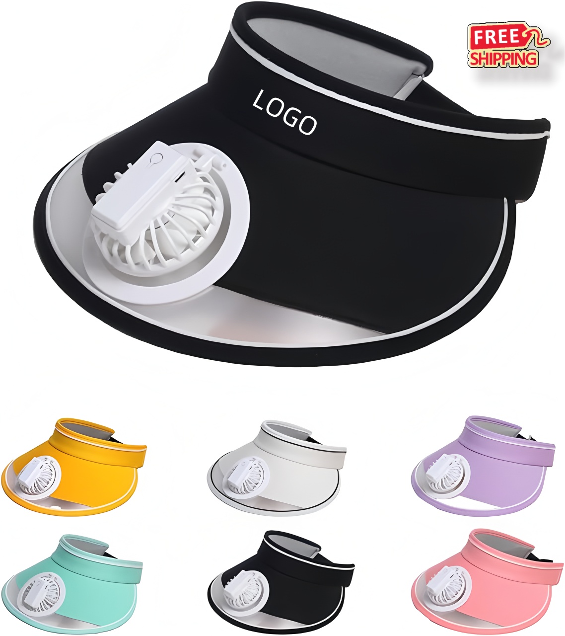 Rechargeable Sun Visor Hat with Cooling Fan 3