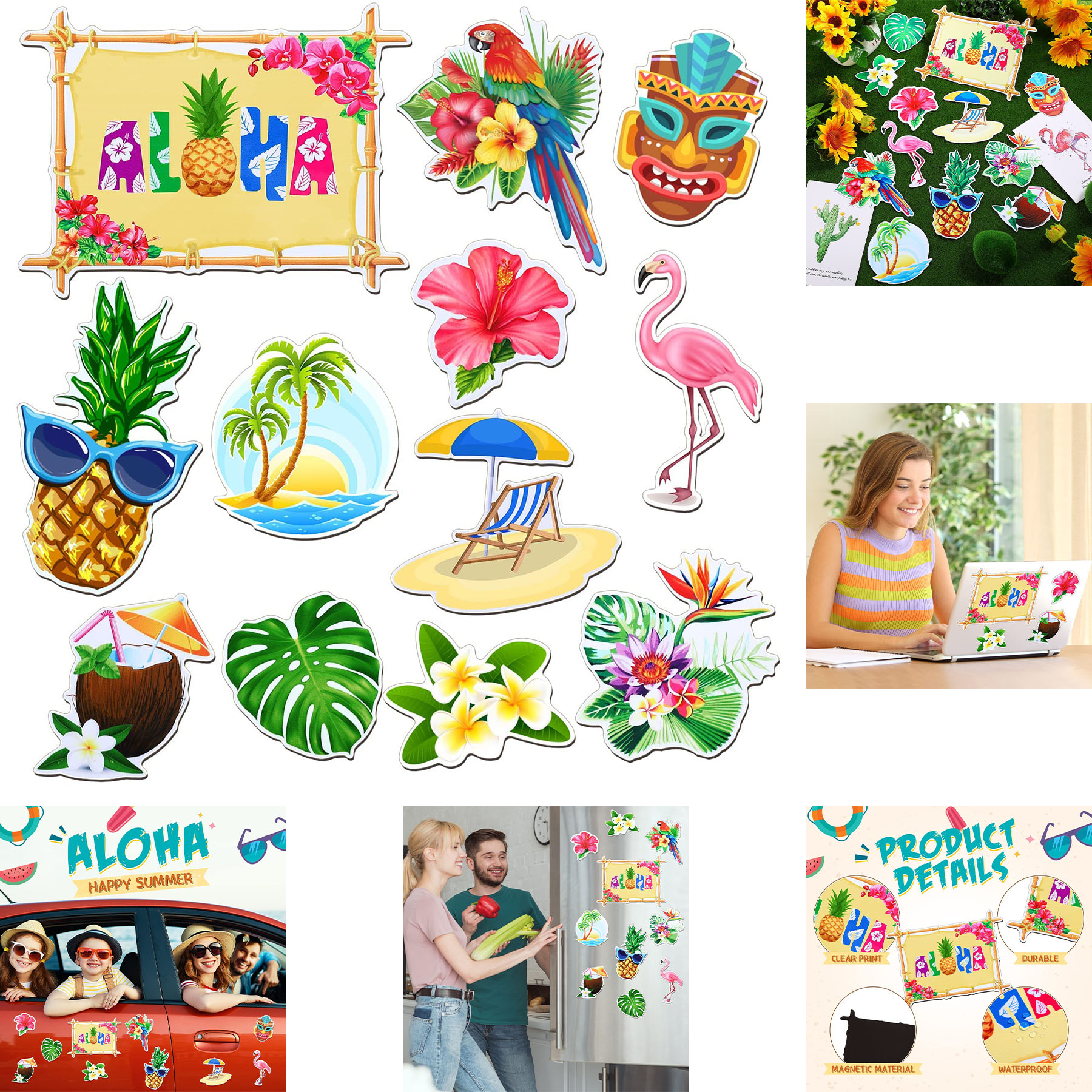 12 pieces Magnetic Decals Decorative Funny Fridge Stickers 2