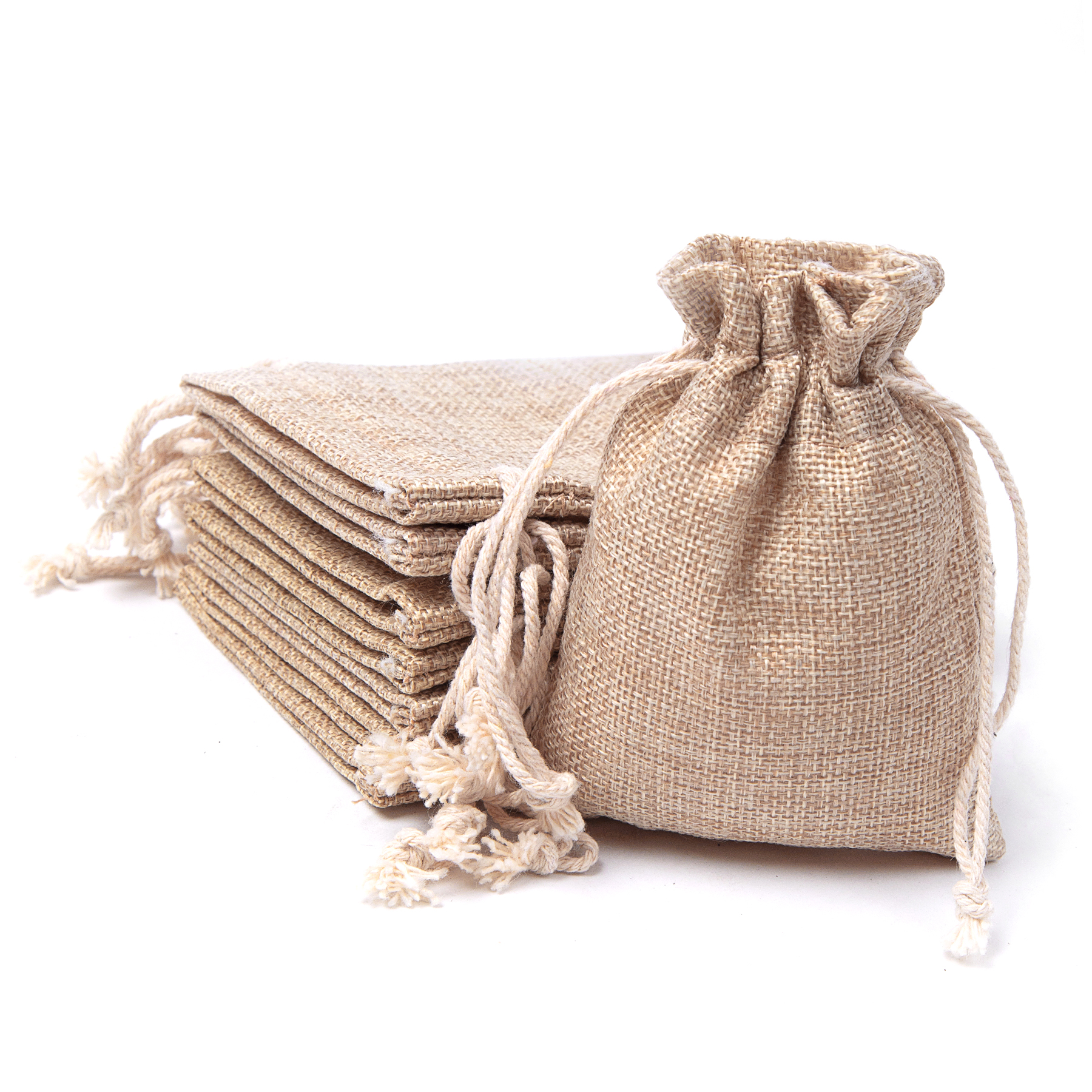 4 3/4 X 3 1/2" Burlap Drawstring Bag 4
