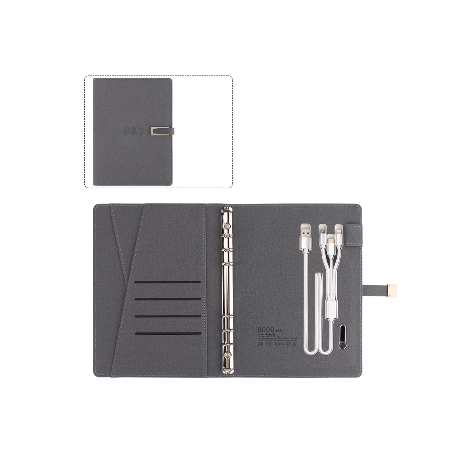 A5 Notepad Power Bank with Wireless Charger 3