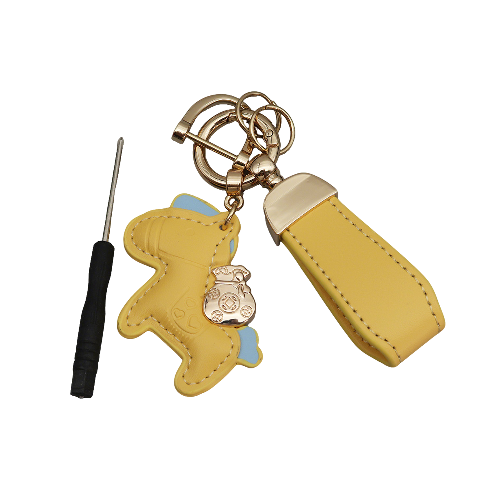 Polyurethane Pony Figure Key Ring With Strap 6.7" Length 33